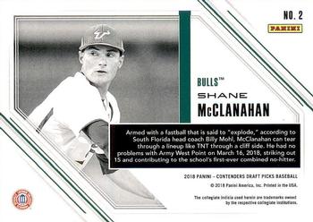 2018 Panini Contenders Draft Picks - Game Day Tickets #2 Shane McClanahan Back