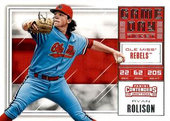 2018 Panini Contenders Draft Picks - Game Day Tickets #4 Ryan Rolison Front