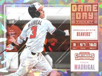 2018 Panini Contenders Draft Picks - Game Day Tickets Cracked Ice #7 Nick Madrigal Front