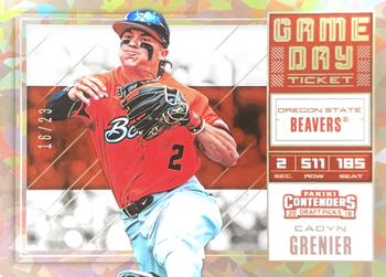 2018 Panini Contenders Draft Picks - Game Day Tickets Cracked Ice #8 Cadyn Grenier Front