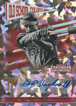 2018 Panini Contenders Draft Picks - Old School Colors Signatures Cracked Ice #2 Dave Winfield Front