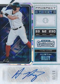 2018 Panini Contenders Draft Picks - Prospect Ticket Autograph Cracked Ice #25 Austin Riley Front