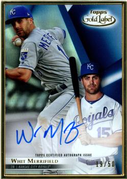 2018 Topps Gold Label - Framed Autograph Blue #FA-WM Whit Merrifield Front