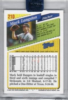 2018 Topps Archives Signature Series Retired Player Edition - Encased Buyback Autographs - Mark Langston #210 Mark Langston Back