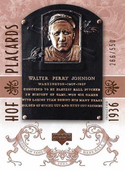 2005 Upper Deck Hall of Fame #100 Walter Johnson Front