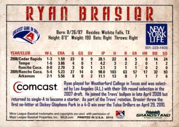 2010 Grandstand Arkansas Travelers #NNO Ryan Brasier Back
