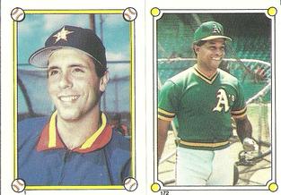1987 Topps Stickers Hard Back Test Issue #1 / 172 Jim Deshaies / Joaquin Andujar Front