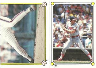 1987 Topps Stickers Hard Back Test Issue #6 / 180 Dwight Gooden / Bob Boone Front