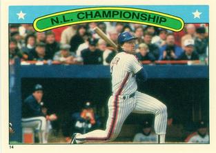 1987 Topps Stickers Hard Back Test Issue #14 N.L. Championship Series Front