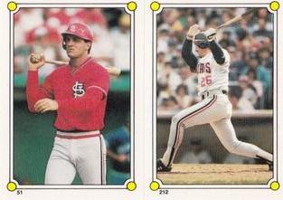 1987 Topps Stickers Hard Back Test Issue #51 / 212 Andy Van Slyke / Brook Jacoby Front
