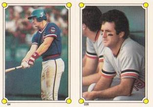 1987 Topps Stickers Hard Back Test Issue #64 / 226 Jody Davis / Fred Lynn Front