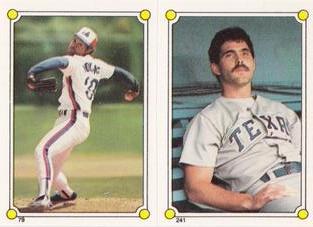 1987 Topps Stickers Hard Back Test Issue #79 / 241 Floyd Youmans / Don Slaught Front