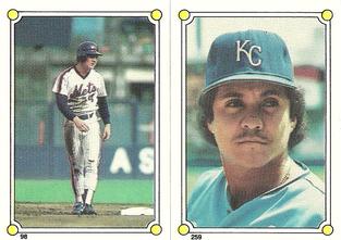 1987 Topps Stickers Hard Back Test Issue #98 / 259 Len Dykstra / Angel Salazar Front