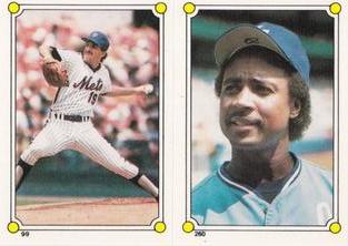 1987 Topps Stickers Hard Back Test Issue #99 / 260 Bob Ojeda / Frank White Front