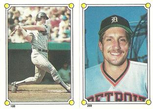 1987 Topps Stickers Hard Back Test Issue #108 / 269 Terry Kennedy / Lance Parrish Front