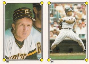 1987 Topps Stickers Hard Back Test Issue #133 / 296 Jim Morrison / Rickey Henderson Front