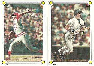 1987 Topps Stickers Hard Back Test Issue #138 / 300 John Franco / Mike Pagliarulo Front
