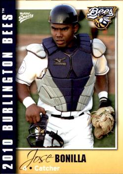 2010 MultiAd Burlington Bees #8 Jose Bonilla Front