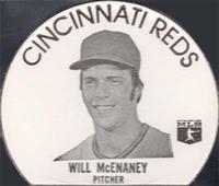 1976 Cincinnati Reds Icee Lids #NNO Will McEnaney Front