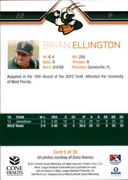 2013 Brandt Greensboro Grasshoppers #5 Brian Ellington Back