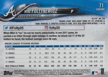 2018 Topps Chrome Sapphire Edition #71 Mike Foltynewicz Back