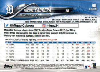 2018 Topps Chrome Sapphire Edition #90 Miguel Cabrera Back