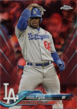 2018 Topps Chrome Sapphire Edition - Red Sapphire #89 Yasiel Puig Front