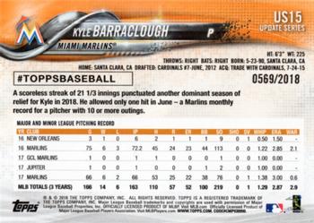 2018 Topps Update - Gold #US15 Kyle Barraclough Back