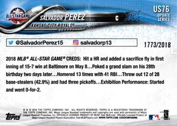 2018 Topps Update - Gold #US76 Salvador Perez Back