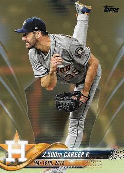 2018 Topps Update - Gold #US89 2,500th Career K Front