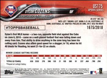 2018 Topps Update - Gold #US175 Dylan Cozens Back