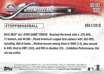2018 Topps Update - Gold #US183 Mitch Moreland Back
