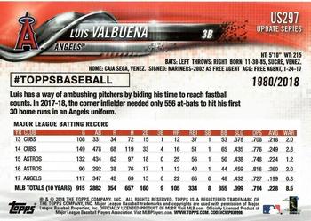 2018 Topps Update - Gold #US297 Luis Valbuena Back