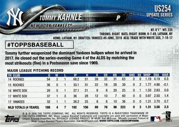 2018 Topps Update - Rainbow Foil #US254 Tommy Kahnle Back