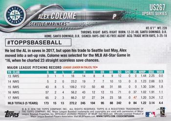 2018 Topps Update - Rainbow Foil #US267 Alex Colome Back