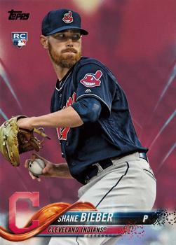 2018 Topps Update - Mother's Day Hot Pink #US198 Shane Bieber Front