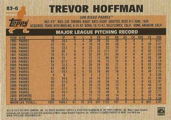 2018 Topps Update - 1983 Topps Baseball 35th Anniversary #83-6 Trevor Hoffman Back