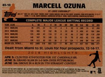 2018 Topps Update - 1983 Topps Baseball 35th Anniversary #83-10 Marcell Ozuna Back