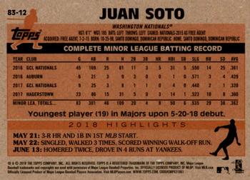 2018 Topps Update - 1983 Topps Baseball 35th Anniversary #83-12 Juan Soto Back
