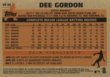 2018 Topps Update - 1983 Topps Baseball 35th Anniversary #83-24 Dee Gordon Back