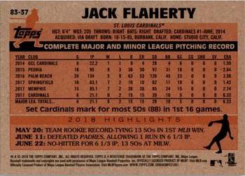 2018 Topps Update - 1983 Topps Baseball 35th Anniversary #83-37 Jack Flaherty Back