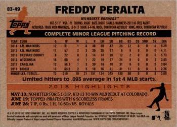 2018 Topps Update - 1983 Topps Baseball 35th Anniversary #83-49 Freddy Peralta Back