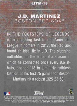 2018 Topps Update - Legends in the Making #LITM-18 J.D. Martinez Back