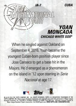 2018 Topps Update - An International Affair #IA-7 Yoan Moncada Back