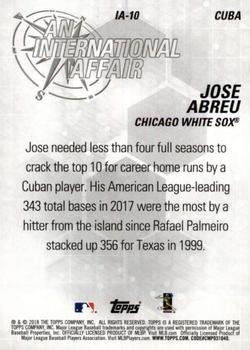 2018 Topps Update - An International Affair #IA-10 Jose Abreu Back