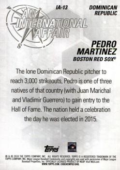 2018 Topps Update - An International Affair #IA-13 Pedro Martinez Back