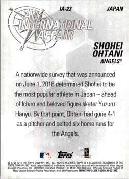 2018 Topps Update - An International Affair #IA-23 Shohei Ohtani Back
