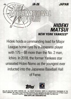 2018 Topps Update - An International Affair #IA-26 Hideki Matsui Back