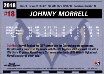 2018 Grandstand Orem Owlz #NNO Johnny Morrell Back