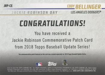 2018 Topps Update - Jackie Robinson Day Manufactured Patch #JRP-CE Cody Bellinger Back